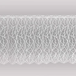 Moderne weiße Spitzen-Scheibengardine Cloe Plauener Spitze