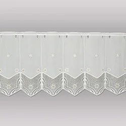 Winterliches Stickerei-Panneau Flockentanz in gold Plauener Spitze