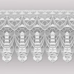 Naturfarbene Plauener Spitzengardine An der Küste