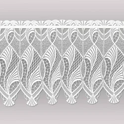 Zeitlose Plauener Spitzengardine Jonna in weiß