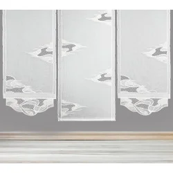 Gerade Plauener Stickerei-Schiebepaneele Alys mit Plauener Luftspitze