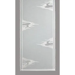 Gerade Plauener Stickerei-Schiebepaneele Alys mit Plauener Luftspitze