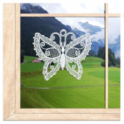 Fensterbild Schmetterling aus Plauener Spitze