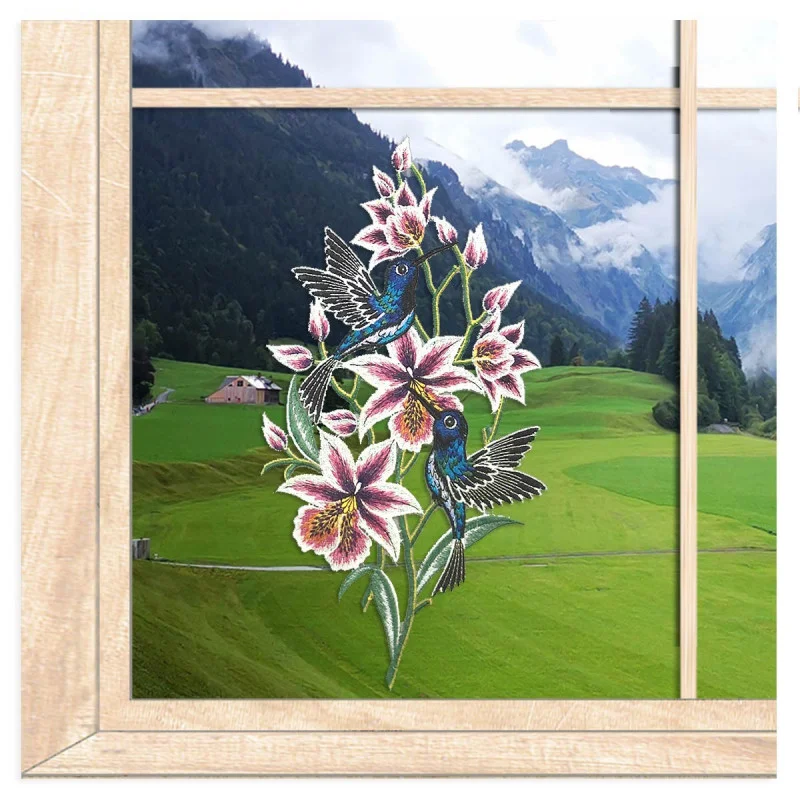 Fensterbild Kolibri aus Plauener Spitze