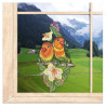 Fensterbild Rosenköpfchen aus Plauener Spitze