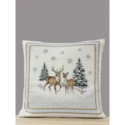 Winterlich-dezente Gobelin Kissenhülle Thüringen 45x45 cm