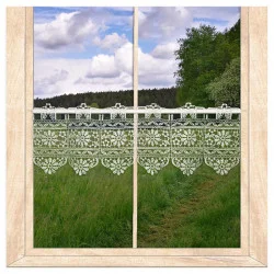 Cremeweiße Plauener Spitzengardine Annie