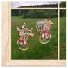 Osterfensterbild Hasenpärchen aus Plauener Spitze