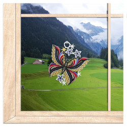 Fensterbild Großer Schmetterling aus Plauener Spitze