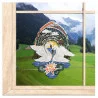Fensterbild Schwäne aus Plauener Spitze