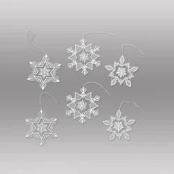 Winter-Anhänger Sterne beweglich Baumbehang aus Plauener Spitze