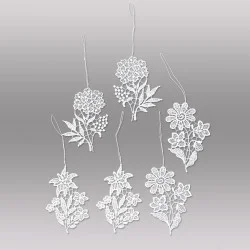 Anhänger Sommerblumen aus Plauener Spitze Baumbehang