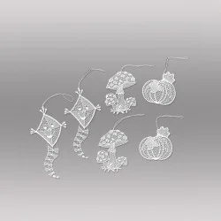 Kleine weiße Anhänger Herbst Baumbehang aus Plauener Spitze