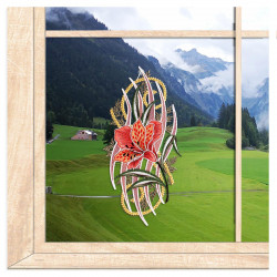 Plauener Spitzen-Fensterbild Lilie