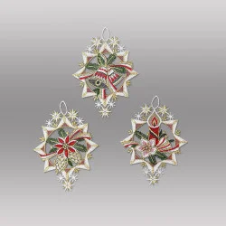 Kleine Fensterbilder Gefüllte Schneesterne