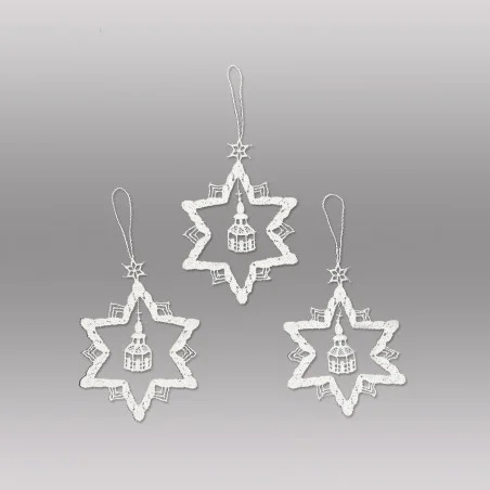 Weihnachts-Anhänger Stern mit Kirche