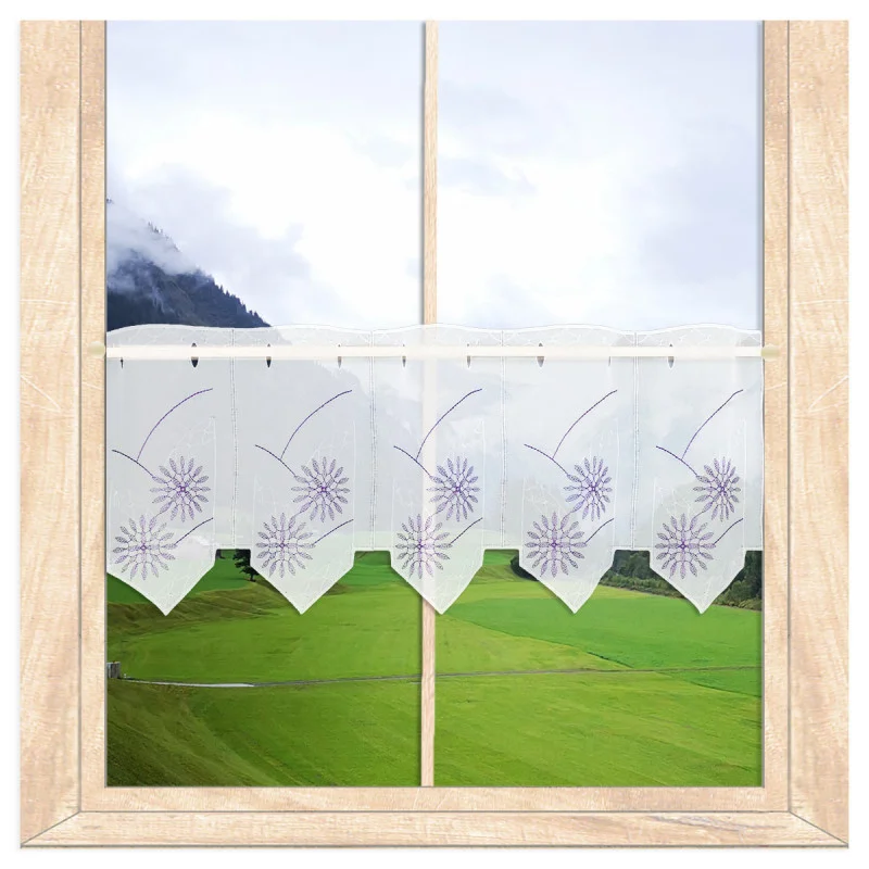 Bestickte Scheibengardine Jenny Plauener Spitze