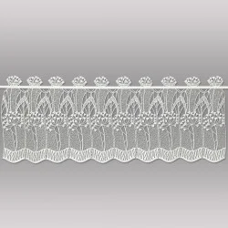 Naturfarbene Spitzen-Scheibengardine Zierlauch aus Plauener Spitze