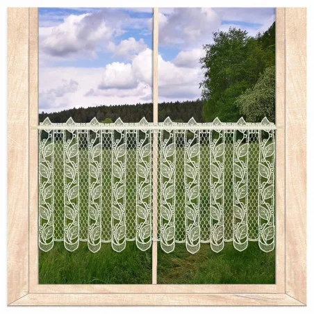 Elegante Spitzengardine Nicolette aus Plauener Spitze in natur