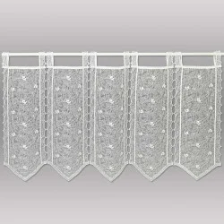 Naturfarbene Plauener Spitzengardine Maren mit Schlaufen