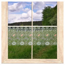 Moderne Plauener Spitzengardine Blütenzauber