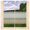 Landhausgardine Annie in beige kariert mit Plauener Spitze