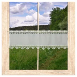 Landhausgardine Annie in cremeweiß mit Plauener Spitze 35 cm hoch