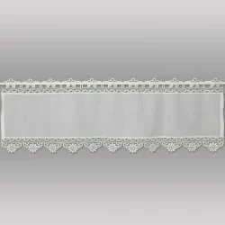 Landhausgardine Annie in cremeweiß mit Plauener Spitze 35 cm hoch