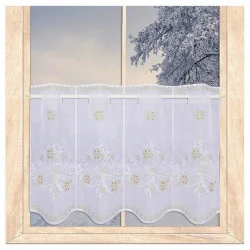 Stickerei-Kurzstore Goldener Winterzweig Plauener Spitze