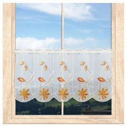 Bestickte Bistrogardine Herbstlaub 35 cm hoch