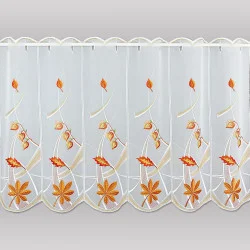 Bestickte Bistrogardine Herbstlaub 55 cm hoch