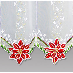 Stickerei-Kurzgardine Eleganter Weihnachtsstern 35 cm Detailbild