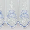 Bestickte Scheibengardine Delfine in blau-weiß Detailbild