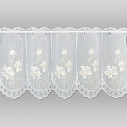 Eleganter Stickerei-Kurzstore Buschwindröschen Plauener Spitze 35 cm hoch