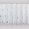 Stickerei-Scheibengardine Blütenranke in weiß-lila 55 cm hoch