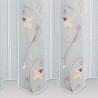 Elegante Kurzgardine Blütenranke in lachs-weinrot Detailbild