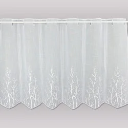 Modern bestickte Bistrogardine Alina Plauener Spitze 55 cm hoch