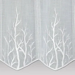 Modern bestickte Bistrogardine Alina Plauener Spitze Detailbild