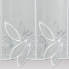 Moderne Plauener Stickerei-Kurzgardine Darlen in weiß-grau Detailbild