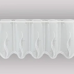 Elegant bestickte Bistrogardine Luna Plauener Spitze 30 cm hoch