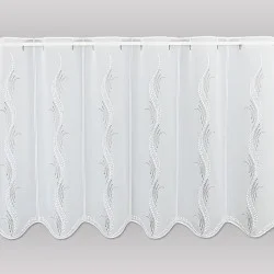 Elegant bestickte Bistrogardine Luna Plauener Spitze 55 cm hoch