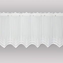 Weiße Stickerei-Scheibengardine Paula  45 cm hoch
