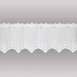 Weiße Stickerei-Scheibengardine Paula  30 cm hoch