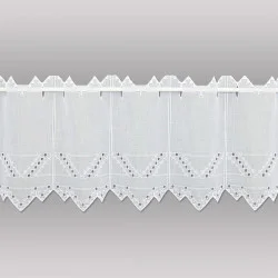 Hochwertige weiße Scheibengardine Helena 30 cm hoch