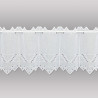 Halbtransparenter Bistrovorhang aus Plauener Spitze in Weiß mit feiner Stickerei für elegante Heimtextilien. 30 cm hoch