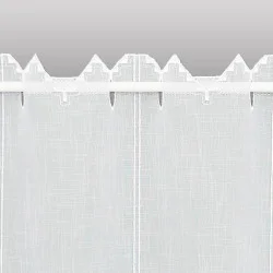 Hochwertige weiße Scheibengardine Helena Stangendurchzug