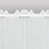 Hochwertige weiße Scheibengardine Helena Stangendurchzug
