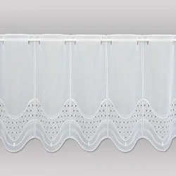 Moderne Stickerei-Scheibengardine Maike 45 cm hoch