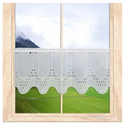 Moderne Stickerei-Scheibengardine Maike 30 cm hoch