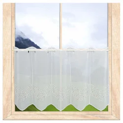 Moderne Stickerei-Bistrogardine Kira 45 cm hoch